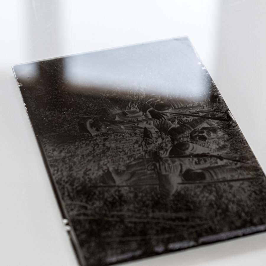 Fotoplatte: Glasseite.